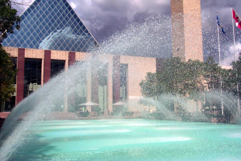 Edmonton City Hall with Fountain
