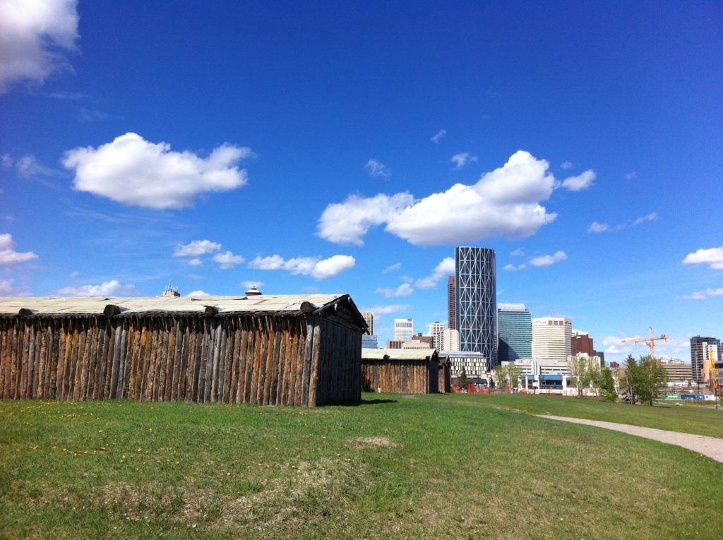 Fort Calgary View with moderndowntown behind