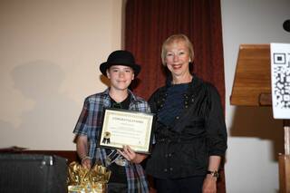 Third Prize-Harris Miller, W.O. Mitchell Elementary School for his essay-W.O. Mitchell- Loved by All Who Knew Him