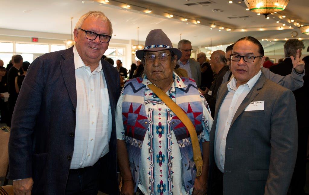 Local Aboriginal leaders, Chief Roy Whitney, Elder Alex Crowchild, and Chief Aaron Young