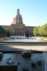 Alberta -Legislature with Outside Fountains, in Edmonton