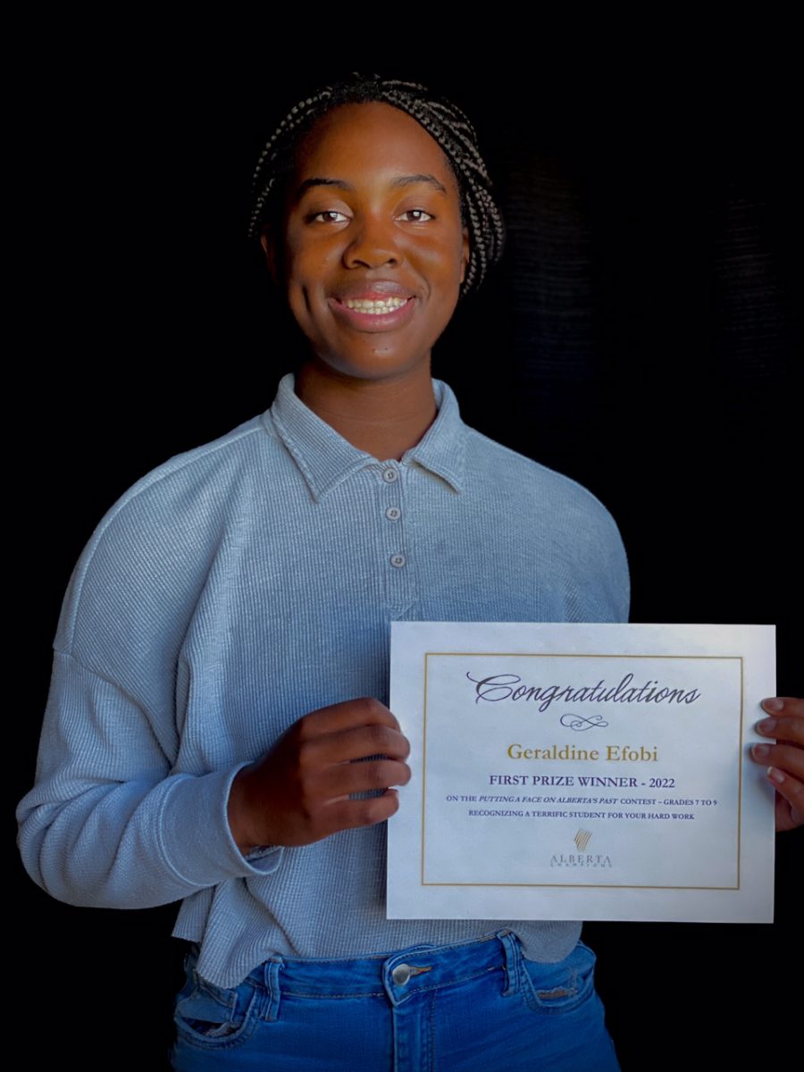 Geraldine Efobi,  Grade 8 student at St. Jean Brebeuf