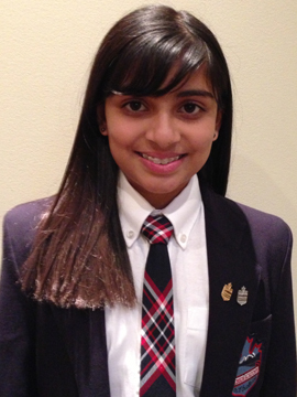 Shahana Imaan Mamdani, Grade 7 student at Webber Academy