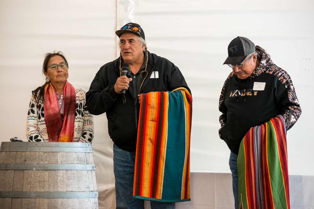 Blessing with Raymond ManyBears, Greta ManyBears, and Peter Weasel Moccasin, Respected Elders of the Kainai Nation of the Blackfoot Confederacy