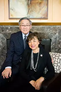 Normie Kwong with wife