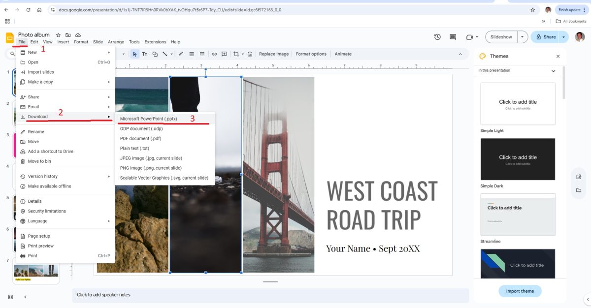 How to Save Google Slides as a PowerPoint file